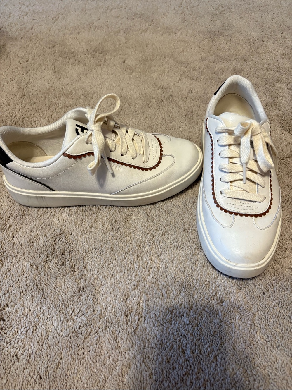 Cole Haan Off White Sneakers with Black and Brown Trim